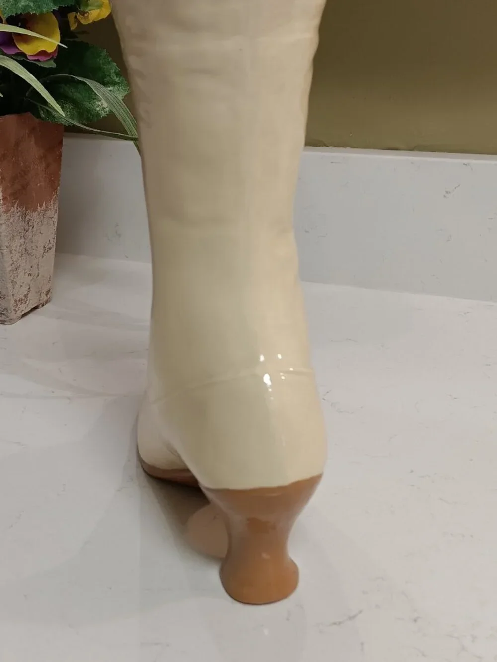 Vintage Ceramic Victorian Ladies Shoe Boot Planter / Vase